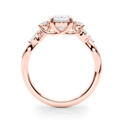 Cherished Split Shank Oval Center Rd & Mq Sides Oval Diamond Engagement Ring in 10K/14K gold and platinum with certified lab-grown or natural diamonds