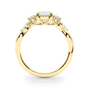 Cherished Split Shank Oval Center Rd & Mq Sides Oval Diamond Engagement Ring in 10K/14K gold and platinum with certified lab-grown or natural diamonds