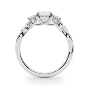 Cherished Split Shank Oval Center Rd & Mq Sides Oval Diamond Engagement Ring in 10K/14K gold and platinum with certified lab-grown or natural diamonds