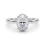 Noble Hidden Halo Center Oval Diamond Engagement Ring in 10K/14K gold and platinum with certified lab-grown or natural diamonds