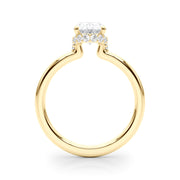 Noble Hidden Halo Center Oval Diamond Engagement Ring in 10K/14K gold and platinum with certified lab-grown or natural diamonds