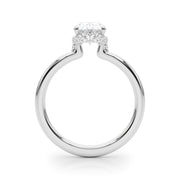 Noble Hidden Halo Center Oval Diamond Engagement Ring in 10K/14K gold and platinum with certified lab-grown or natural diamonds