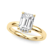 Couture Hidden Halo Ec Center Emerald Diamond Engagement Ring in 10K/14K gold and platinum with certified lab-grown or natural diamonds