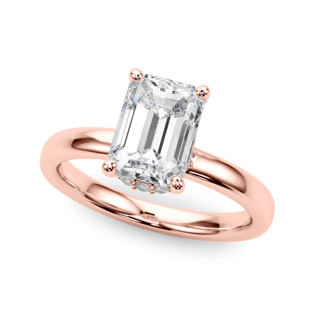 Couture Hidden Halo Ec Center Emerald Diamond Engagement Ring â€” 10K/14K Gold & Platinum