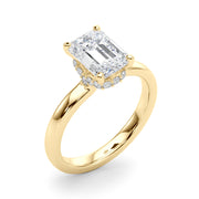 Couture Hidden Halo Ec Center Emerald Diamond Engagement Ring â€” 10K/14K Gold & Platinum