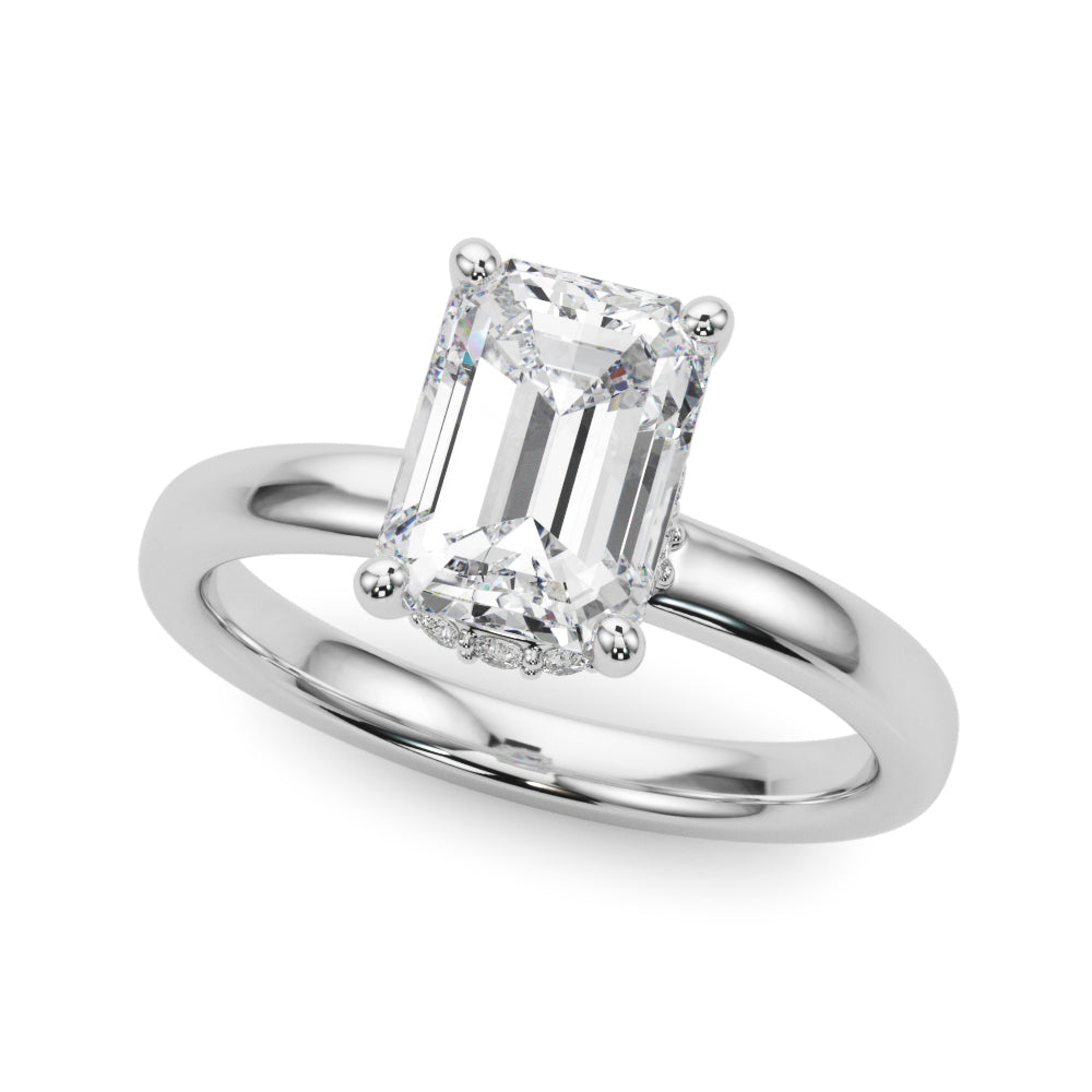Couture Hidden Halo Ec Center Emerald Diamond Engagement Ring â€” 10K/14K Gold & Platinum