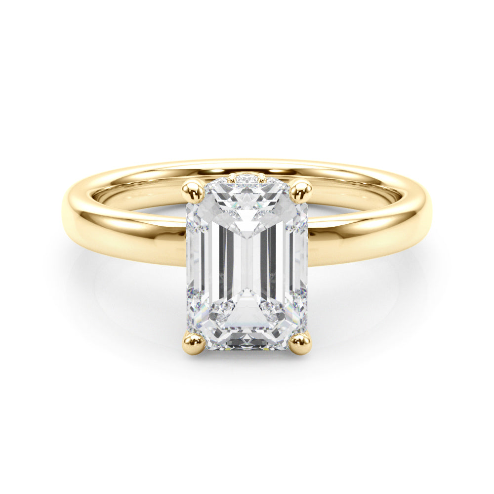 Couture Hidden Halo Ec Center Emerald Diamond Engagement Ring â€” 10K/14K Gold & Platinum