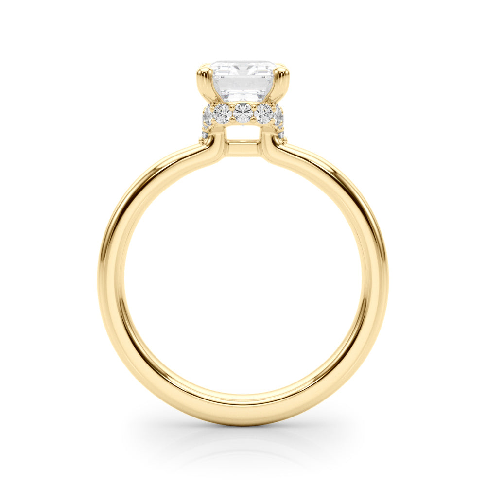 Couture Hidden Halo Ec Center Emerald Diamond Engagement Ring â€” 10K/14K Gold & Platinum