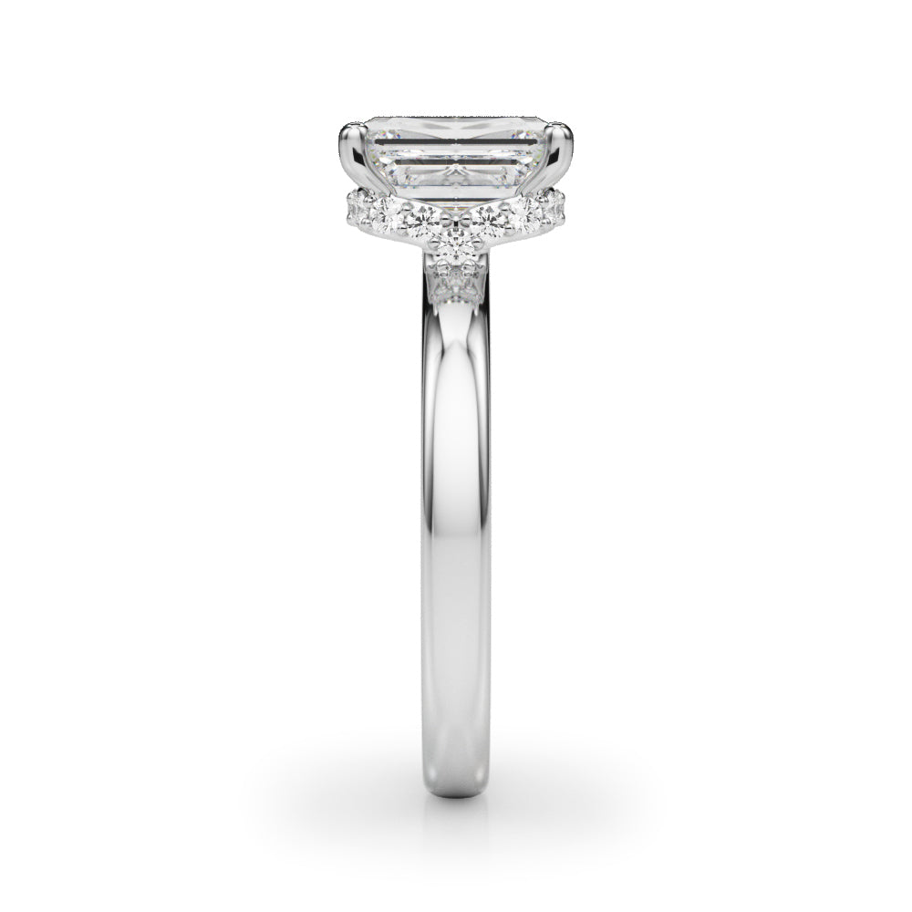 Couture Hidden Halo Ec Center Emerald Diamond Engagement Ring â€” 10K/14K Gold & Platinum