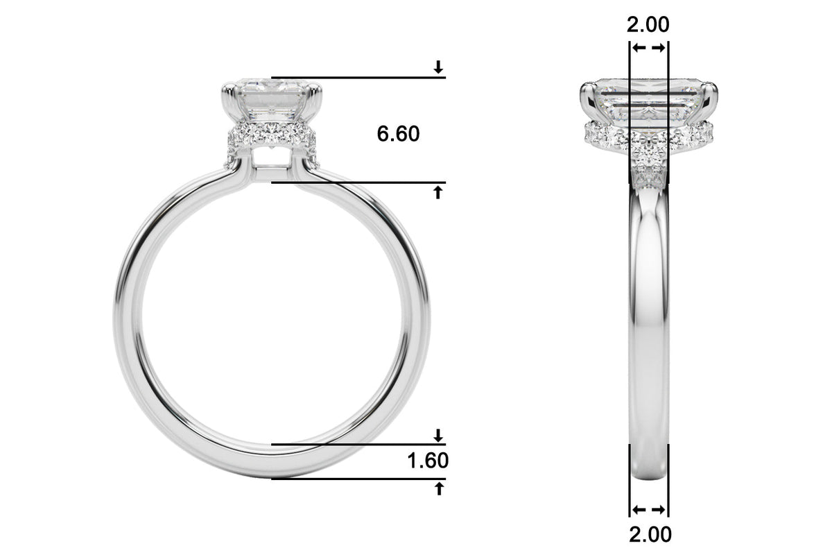 Couture Hidden Halo Ec Center Emerald Diamond Engagement Ring â€” 10K/14K Gold & Platinum