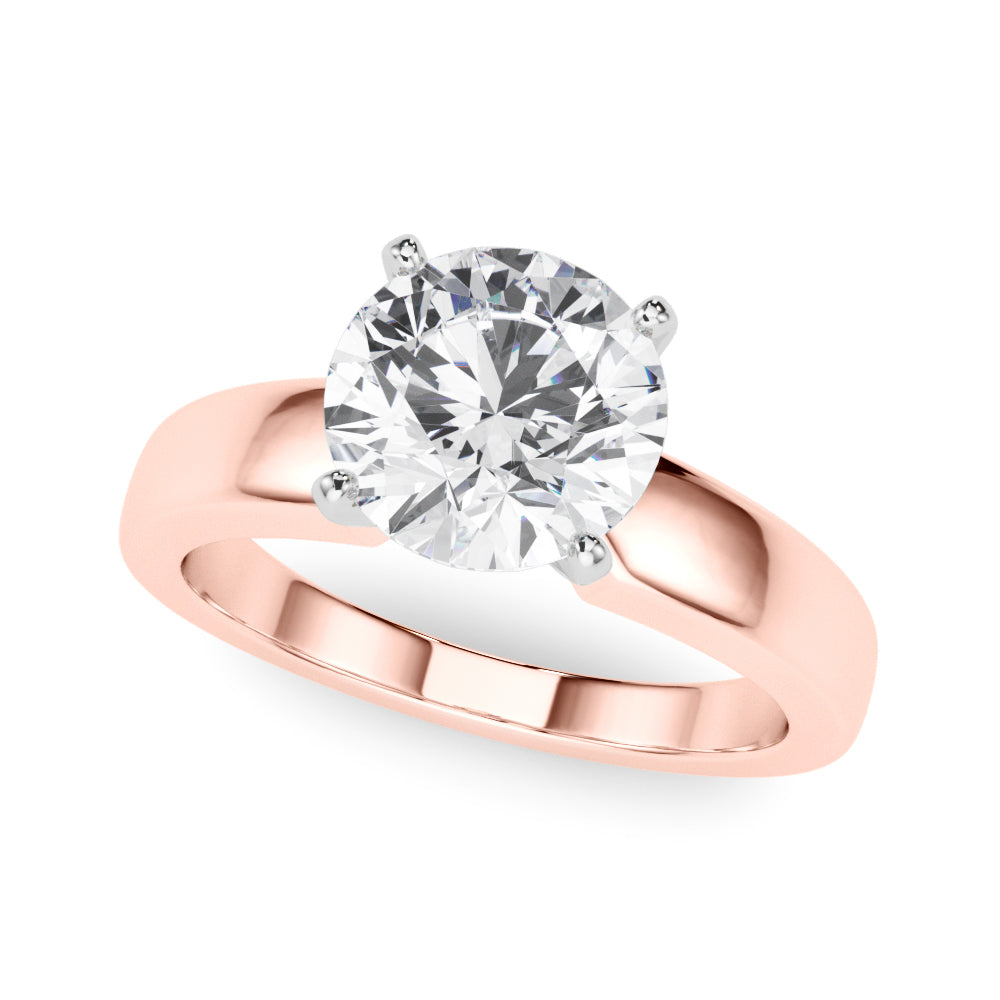 Radiant Solitaire Round Diamond Engagement Ring in 10K/14K gold and platinum with certified lab-grown or natural diamonds