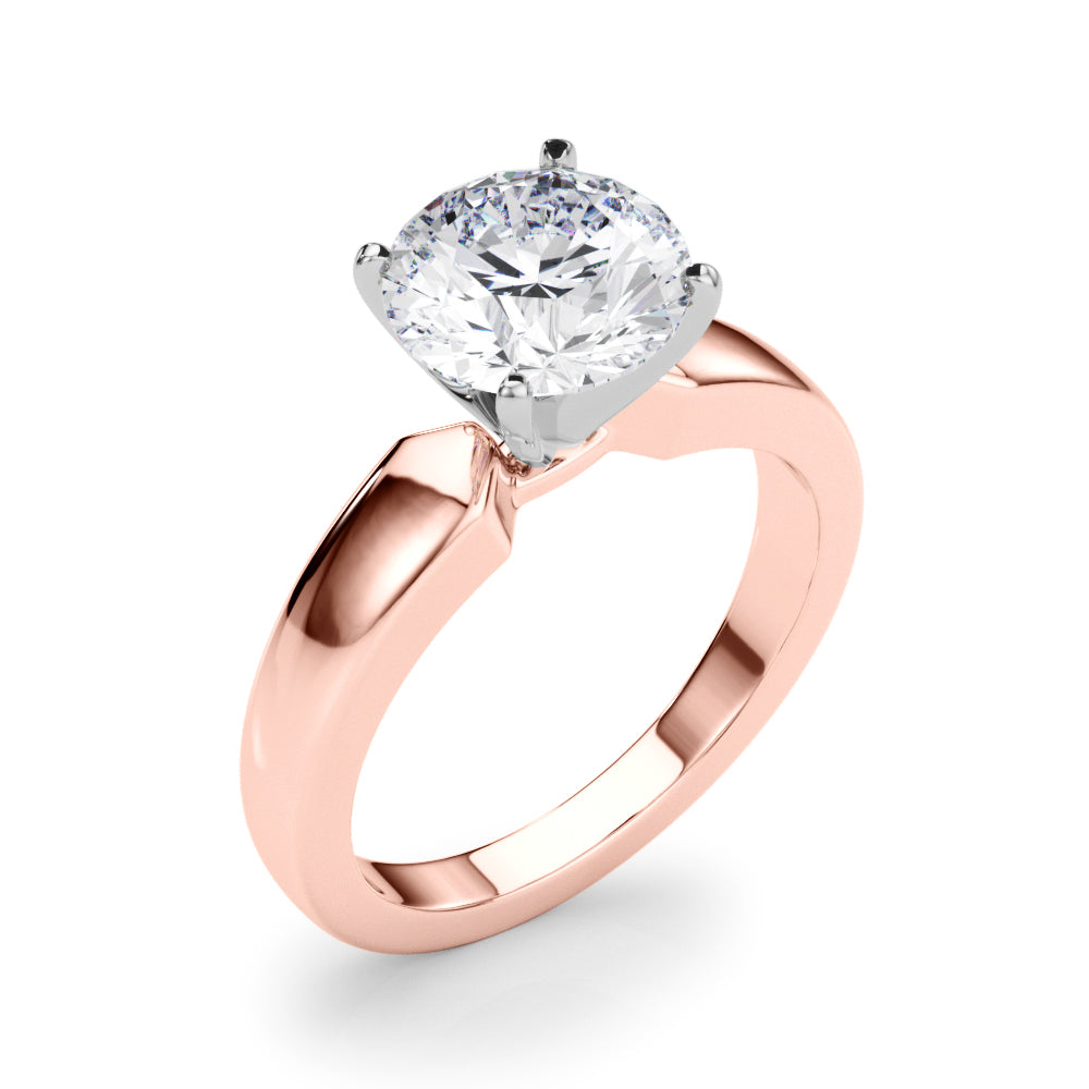 Radiant Solitaire Round Diamond Engagement Ring in 10K/14K gold and platinum with certified lab-grown or natural diamonds