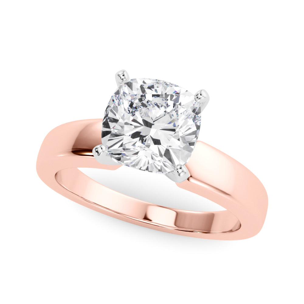 Radiant Solitaire Round Diamond Engagement Ring in 10K/14K gold and platinum with certified lab-grown or natural diamonds