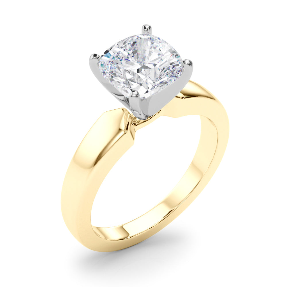 Radiant Solitaire Round Diamond Engagement Ring in 10K/14K gold and platinum with certified lab-grown or natural diamonds