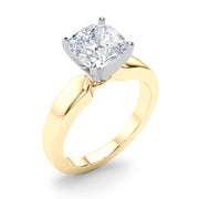 Radiant Solitaire Round Diamond Engagement Ring in 10K/14K gold and platinum with certified lab-grown or natural diamonds