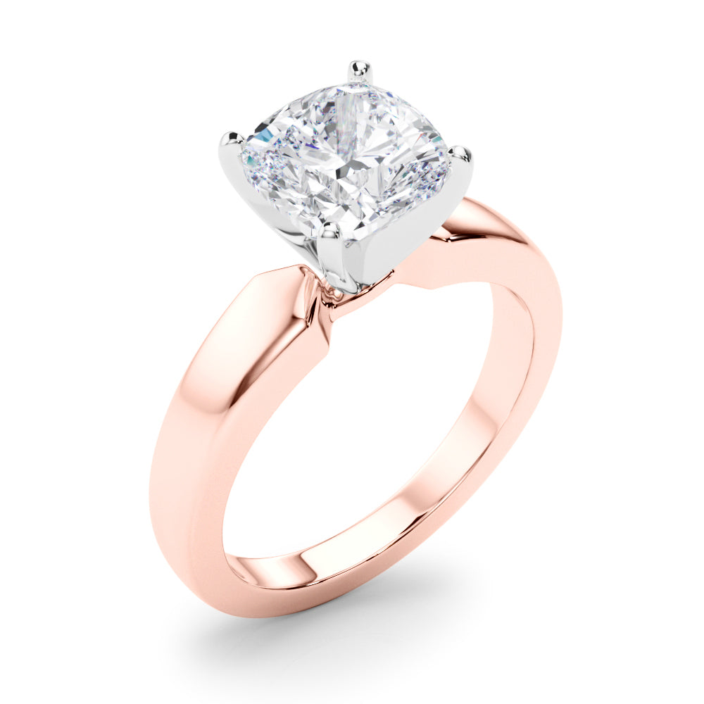 Radiant Solitaire Round Diamond Engagement Ring in 10K/14K gold and platinum with certified lab-grown or natural diamonds