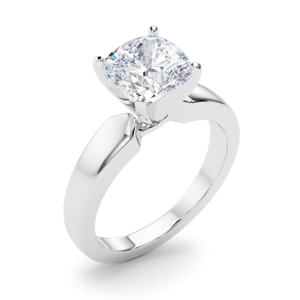 Radiant Solitaire Round Diamond Engagement Ring in 10K/14K gold and platinum with certified lab-grown or natural diamonds