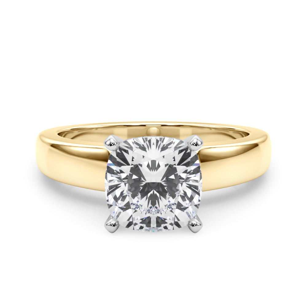 Radiant Solitaire Round Diamond Engagement Ring in 10K/14K gold and platinum with certified lab-grown or natural diamonds