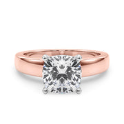 Radiant Solitaire Round Diamond Engagement Ring in 10K/14K gold and platinum with certified lab-grown or natural diamonds