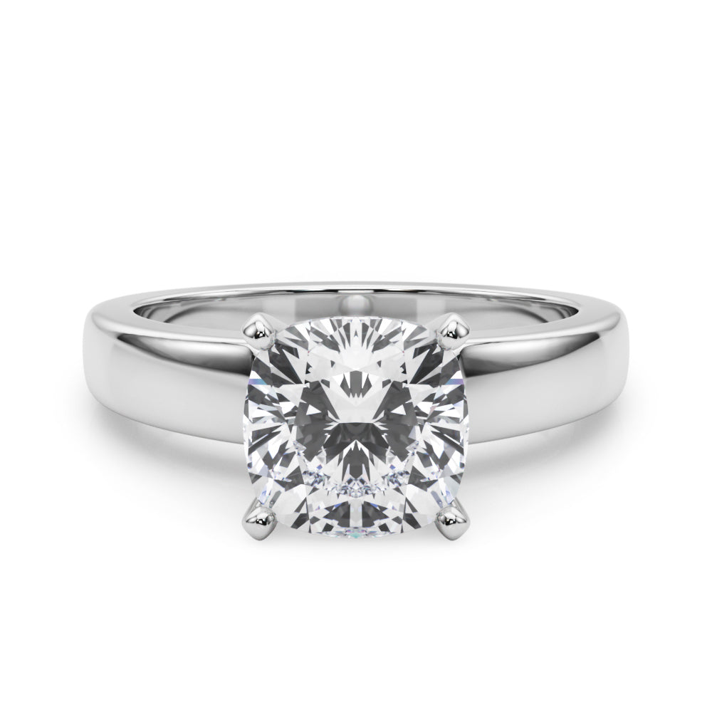 Radiant Solitaire Round Diamond Engagement Ring in 10K/14K gold and platinum with certified lab-grown or natural diamonds