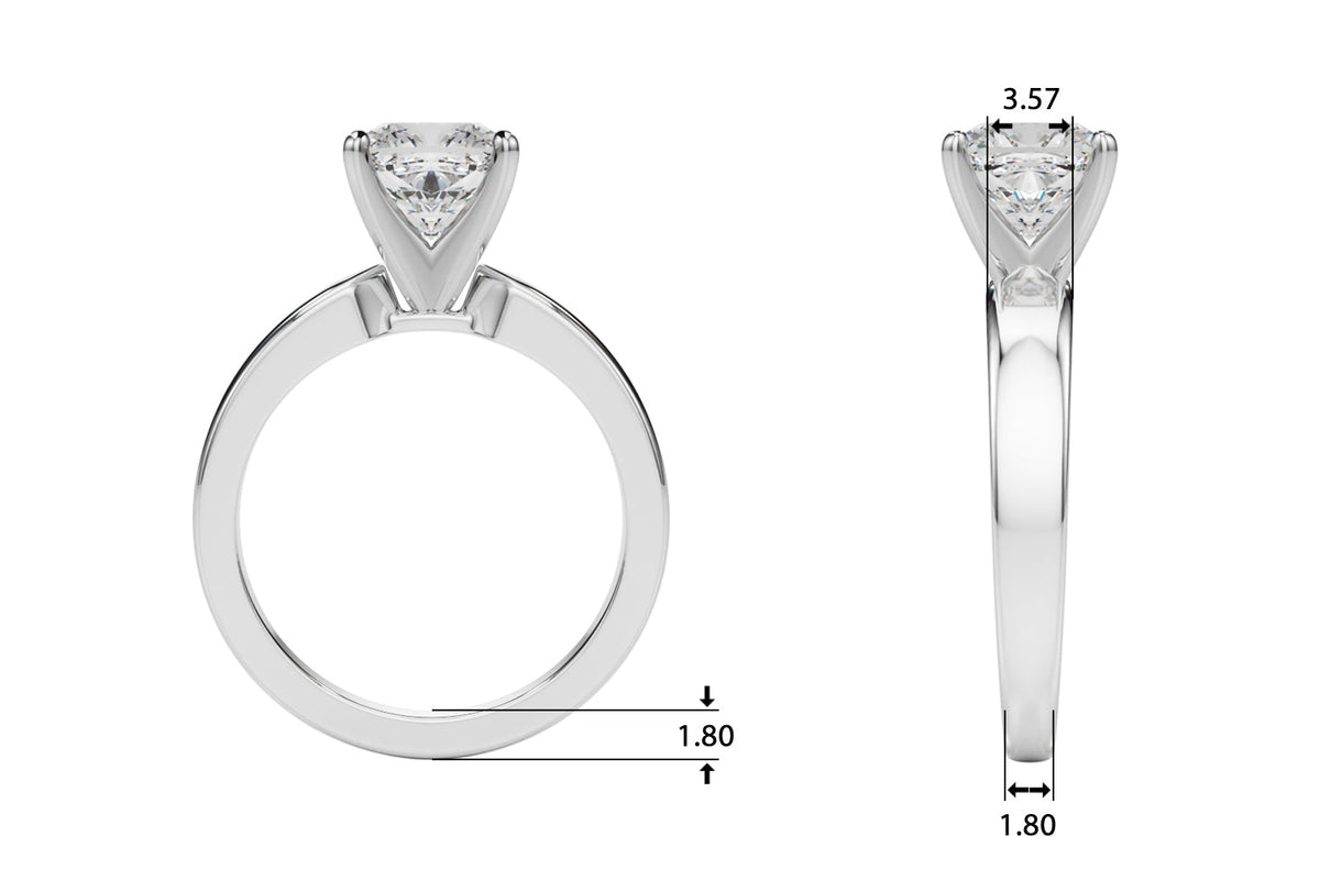 Radiant Solitaire Round Diamond Engagement Ring in 10K/14K gold and platinum with certified lab-grown or natural diamonds