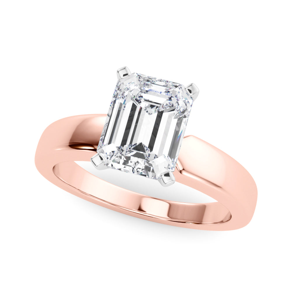 Radiant Solitaire Round Diamond Engagement Ring in 10K/14K gold and platinum with certified lab-grown or natural diamonds
