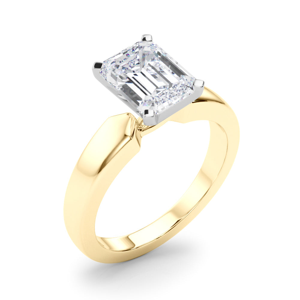 Radiant Solitaire Round Diamond Engagement Ring in 10K/14K gold and platinum with certified lab-grown or natural diamonds