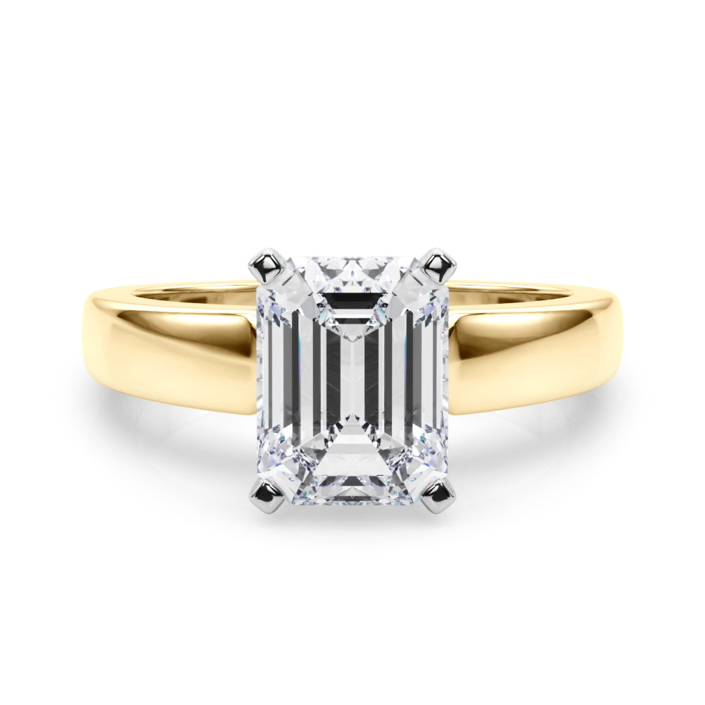 Radiant Solitaire Round Diamond Engagement Ring in 10K/14K gold and platinum with certified lab-grown or natural diamonds