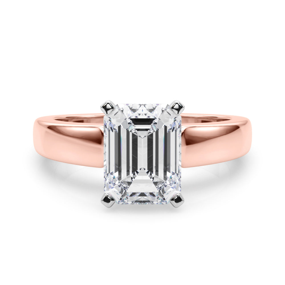 Radiant Solitaire Round Diamond Engagement Ring in 10K/14K gold and platinum with certified lab-grown or natural diamonds