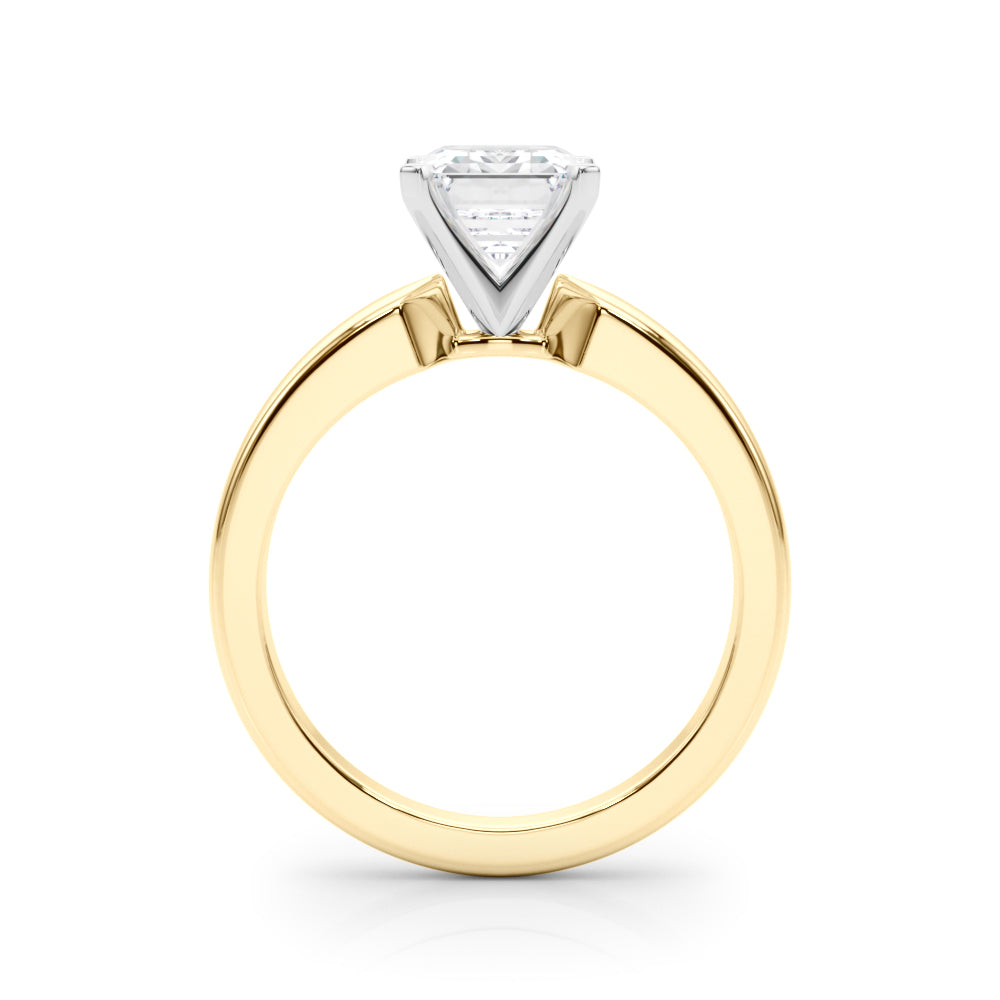 Radiant Solitaire Round Diamond Engagement Ring in 10K/14K gold and platinum with certified lab-grown or natural diamonds