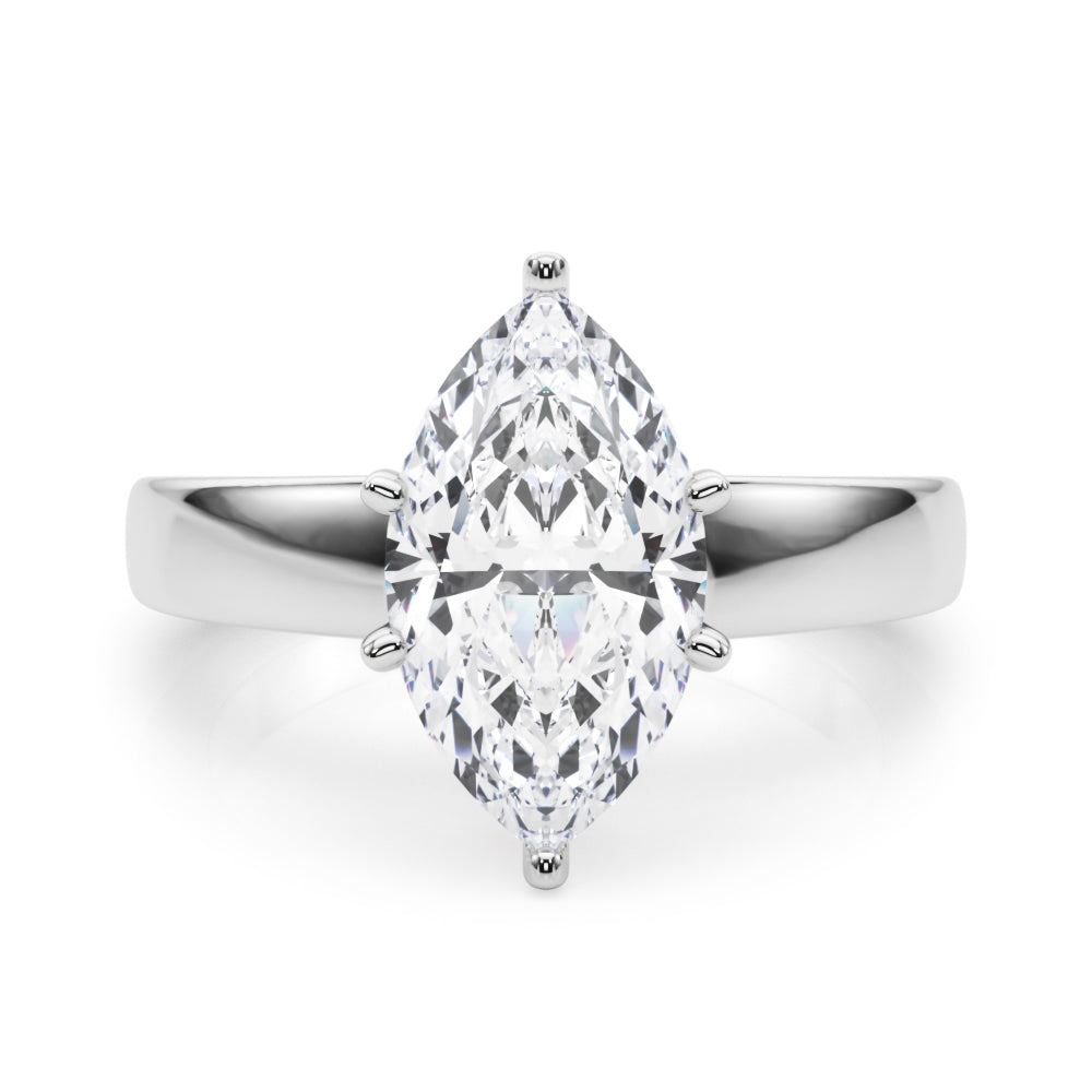 Radiant Solitaire Round Diamond Engagement Ring in 10K/14K gold and platinum with certified lab-grown or natural diamonds