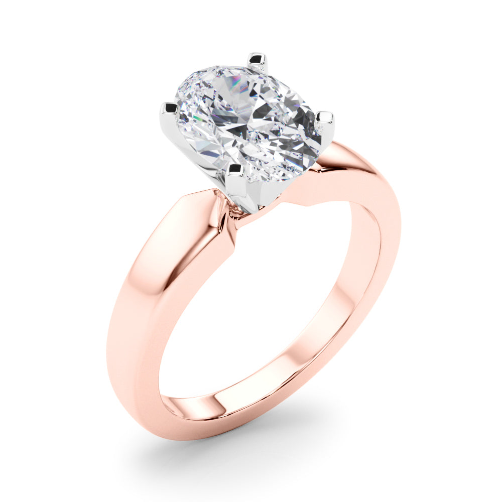 Radiant Solitaire Round Diamond Engagement Ring in 10K/14K gold and platinum with certified lab-grown or natural diamonds
