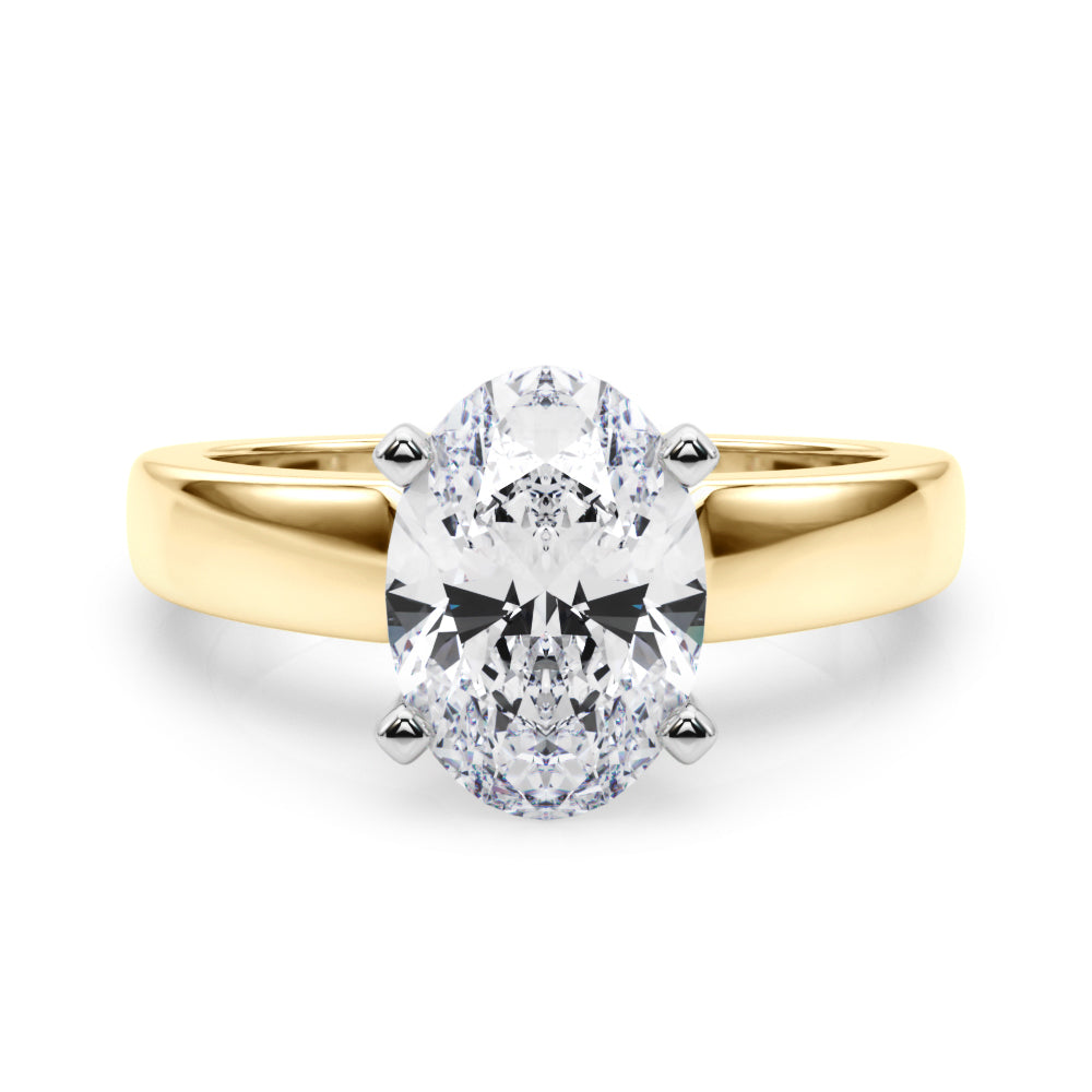 Radiant Solitaire Round Diamond Engagement Ring in 10K/14K gold and platinum with certified lab-grown or natural diamonds