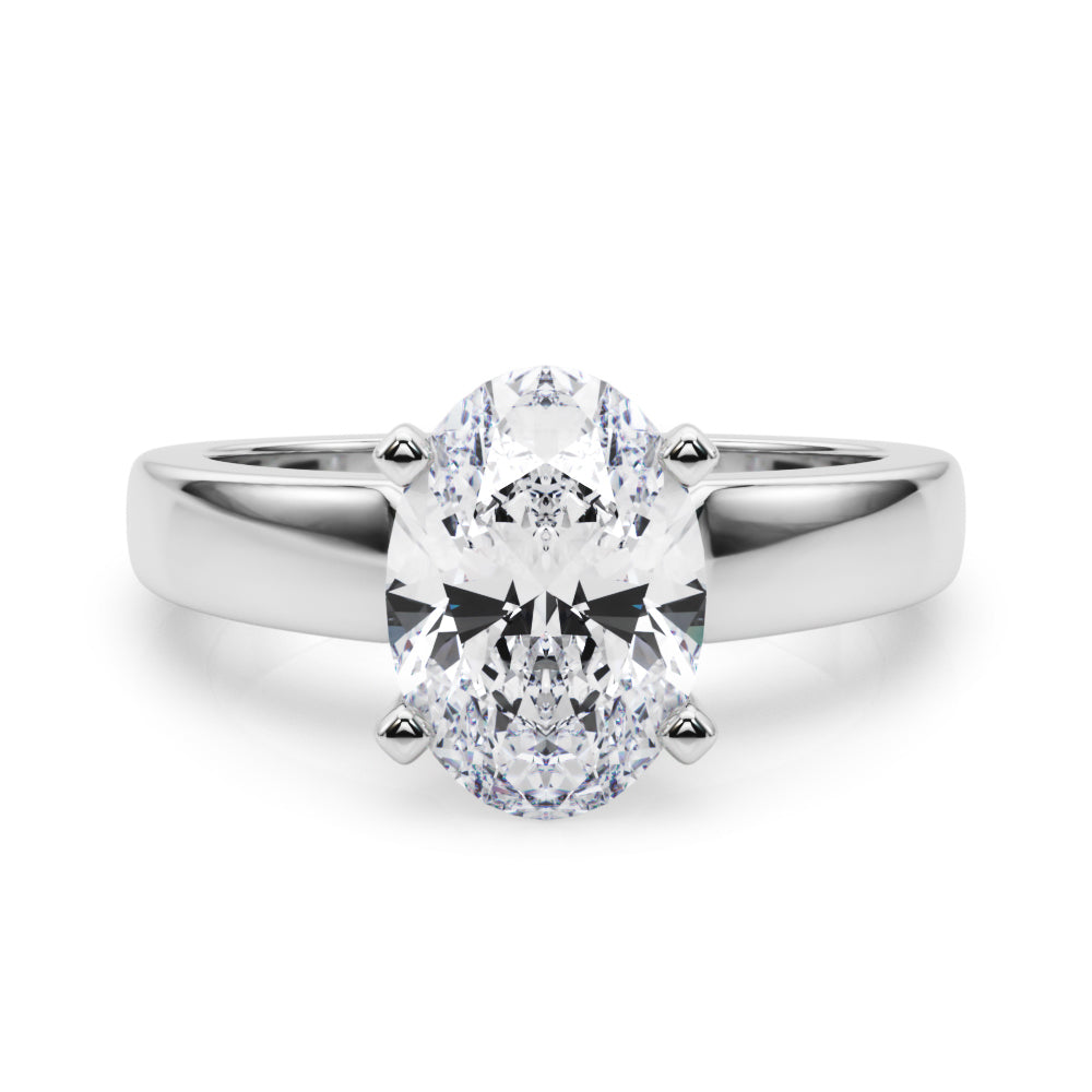 Radiant Solitaire Round Diamond Engagement Ring in 10K/14K gold and platinum with certified lab-grown or natural diamonds
