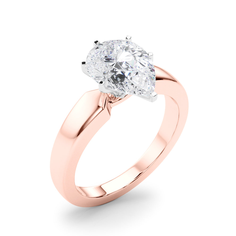 Radiant Solitaire Round Diamond Engagement Ring in 10K/14K gold and platinum with certified lab-grown or natural diamonds