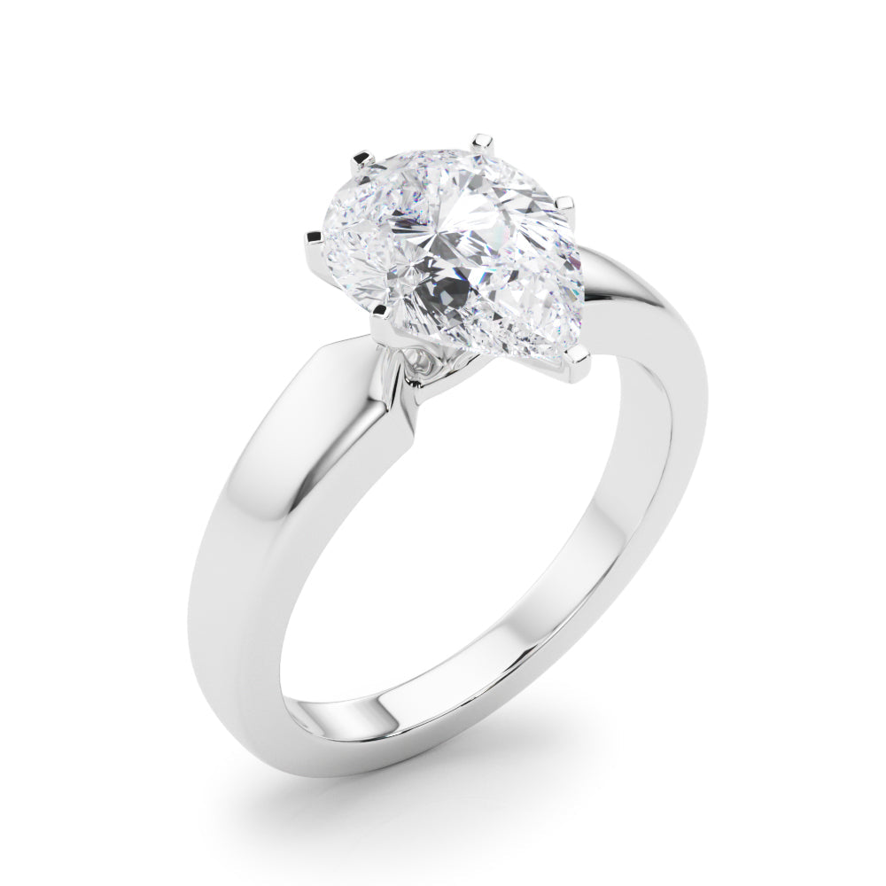 Radiant Solitaire Round Diamond Engagement Ring in 10K/14K gold and platinum with certified lab-grown or natural diamonds