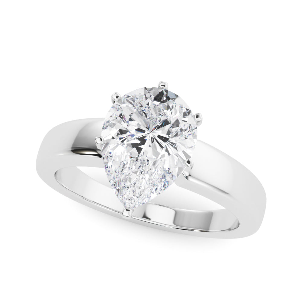 Radiant Solitaire Round Diamond Engagement Ring in 10K/14K gold and platinum with certified lab-grown or natural diamonds