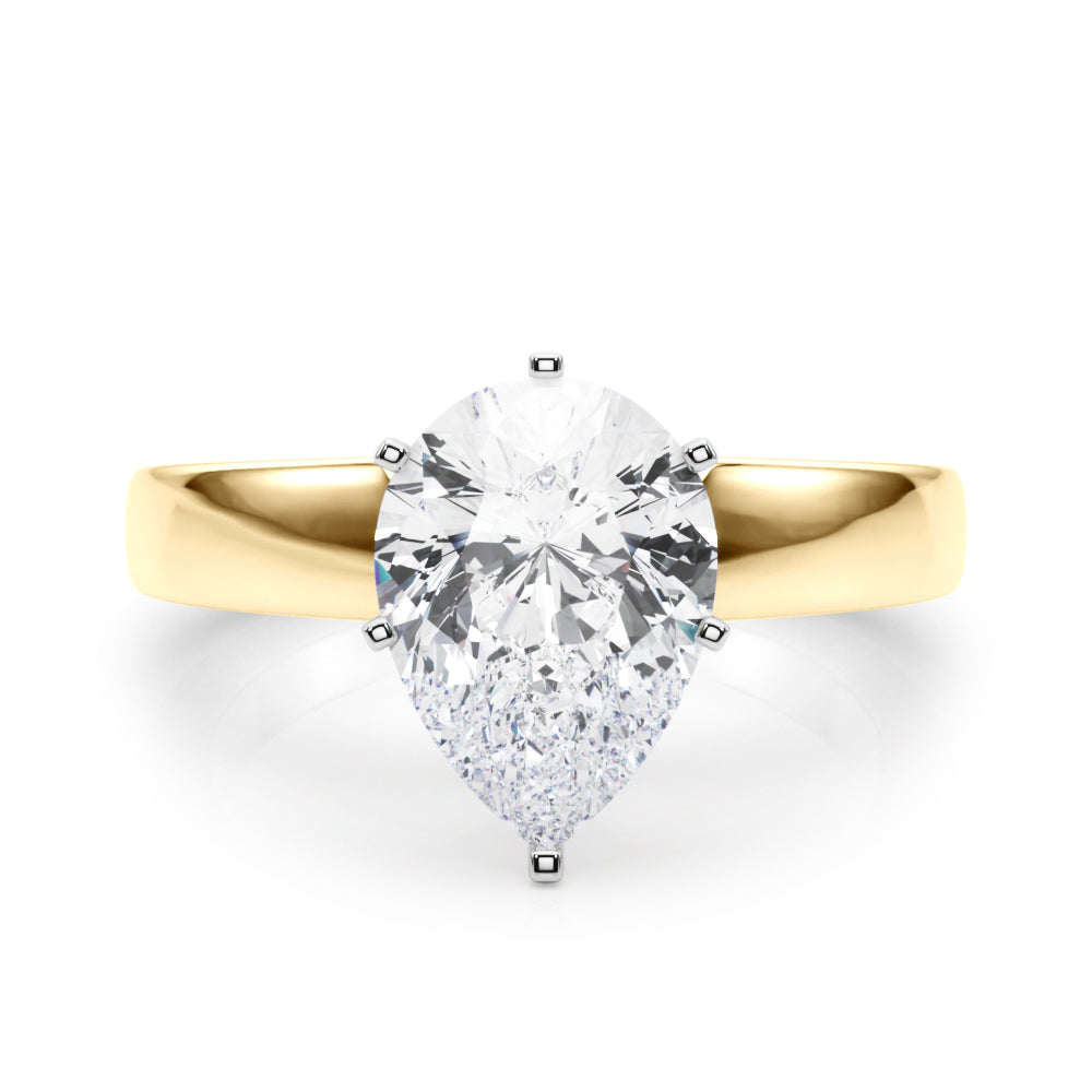 Radiant Solitaire Round Diamond Engagement Ring in 10K/14K gold and platinum with certified lab-grown or natural diamonds