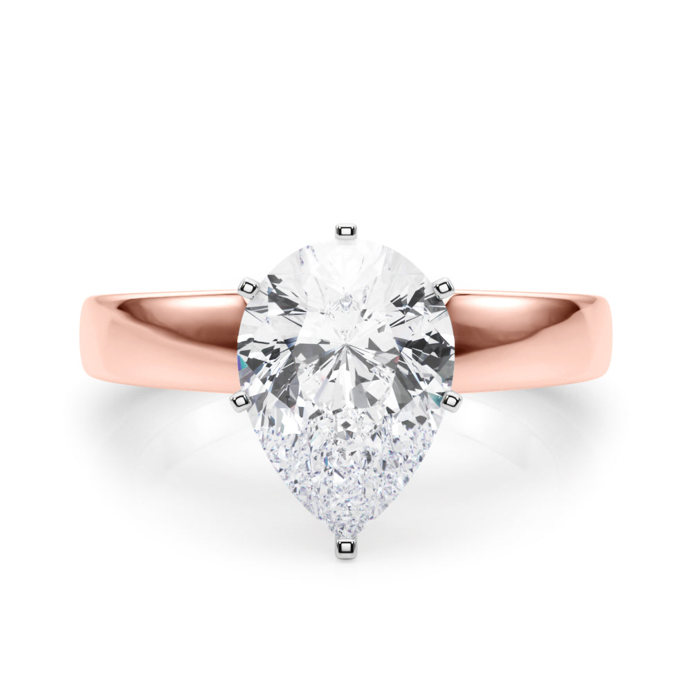 Radiant Solitaire Round Diamond Engagement Ring in 10K/14K gold and platinum with certified lab-grown or natural diamonds