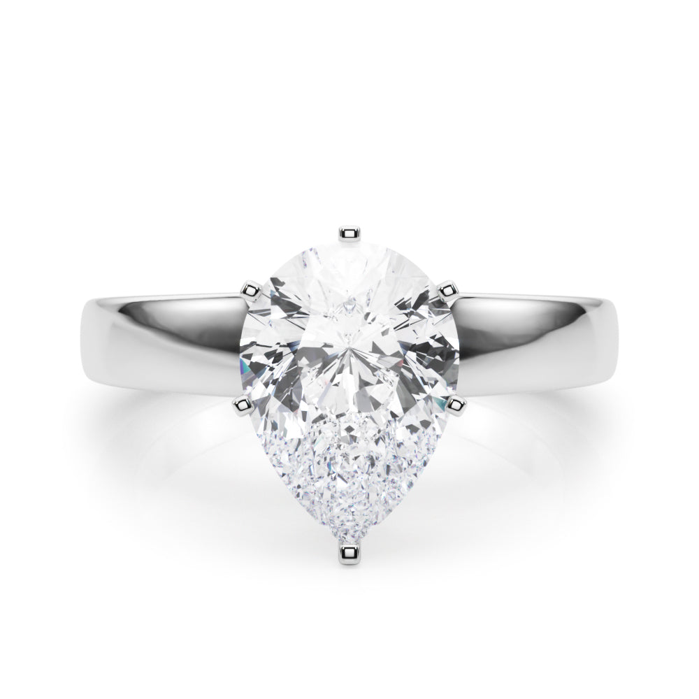 Radiant Solitaire Round Diamond Engagement Ring in 10K/14K gold and platinum with certified lab-grown or natural diamonds