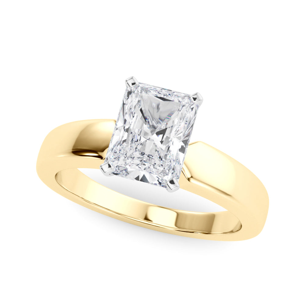 Radiant Solitaire Round Diamond Engagement Ring in 10K/14K gold and platinum with certified lab-grown or natural diamonds