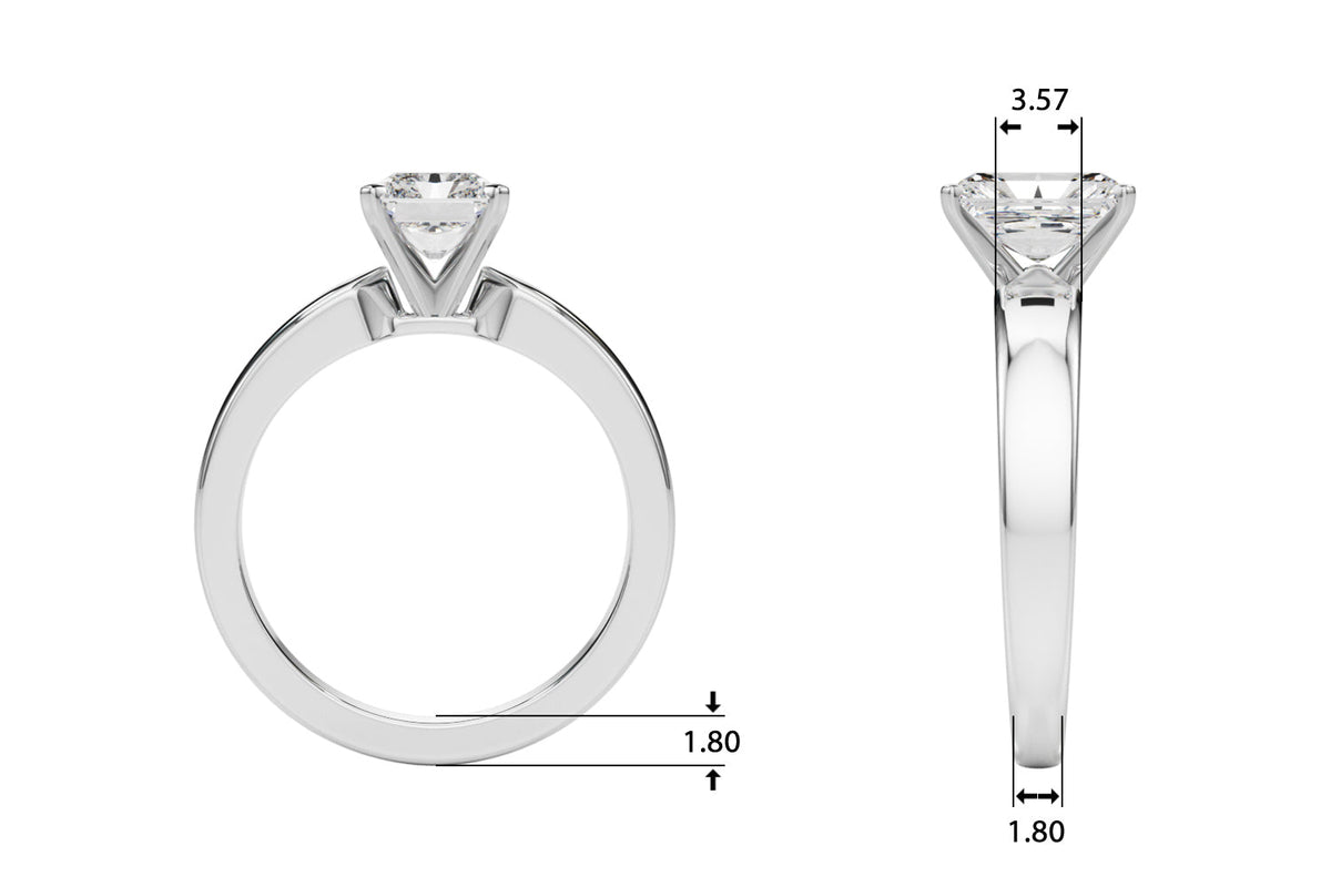 Radiant Solitaire Round Diamond Engagement Ring in 10K/14K gold and platinum with certified lab-grown or natural diamonds