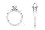 Radiant Solitaire Round Diamond Engagement Ring in 10K/14K gold and platinum with certified lab-grown or natural diamonds