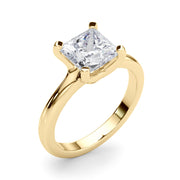 Romantic Solitaire Cut Princess Diamond Engagement Ring in 10K/14K gold and platinum with certified lab-grown or natural diamonds