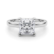 Romantic Solitaire Cut Princess Diamond Engagement Ring in 10K/14K gold and platinum with certified lab-grown or natural diamonds