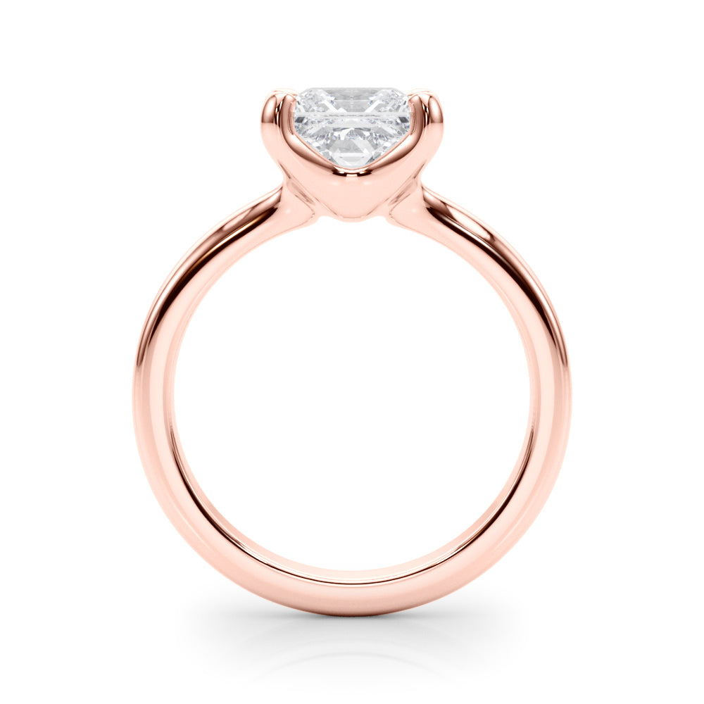 Romantic Solitaire Cut Princess Diamond Engagement Ring in 10K/14K gold and platinum with certified lab-grown or natural diamonds