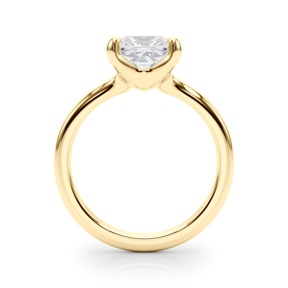 Romantic Solitaire Cut Princess Diamond Engagement Ring in 10K/14K gold and platinum with certified lab-grown or natural diamonds