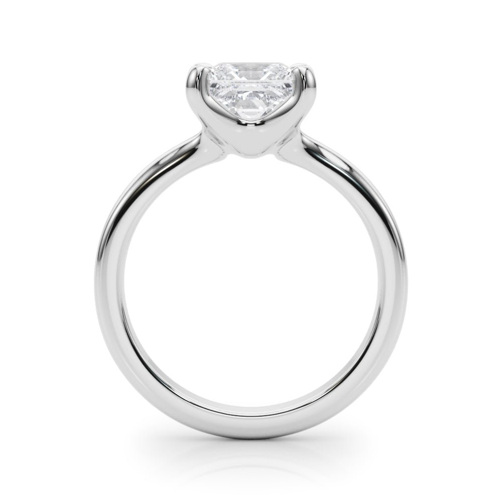 Romantic Solitaire Cut Princess Diamond Engagement Ring in 10K/14K gold and platinum with certified lab-grown or natural diamonds