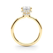 Celestial Hidden Halo Center Oval Diamond Engagement Ring in 10K/14K gold and platinum with certified lab-grown or natural diamonds