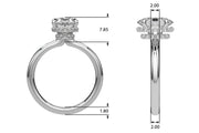 Celestial Hidden Halo Center Oval Diamond Engagement Ring in 10K/14K gold and platinum with certified lab-grown or natural diamonds